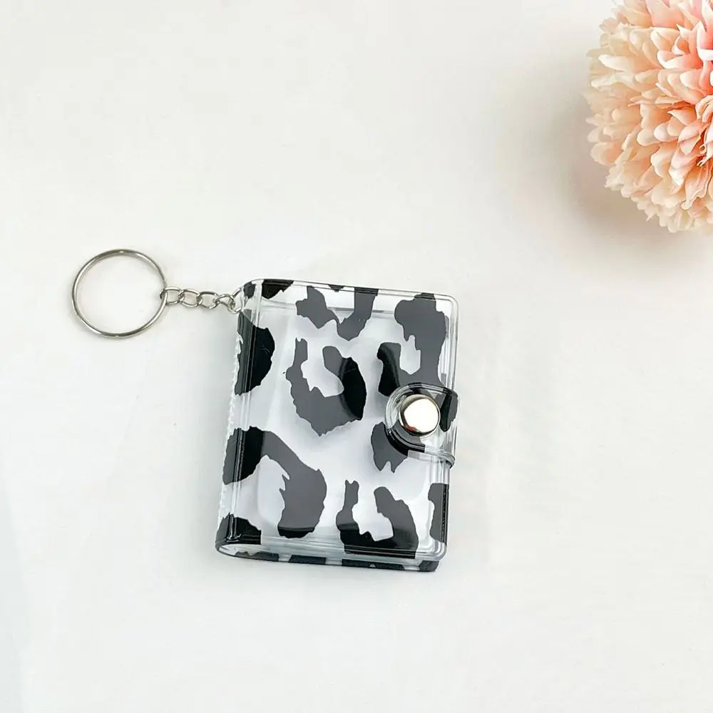 Portable 2 Inch Mini Photo Album PVC Snap Button Design Backpack Keyring Photo Card Holder