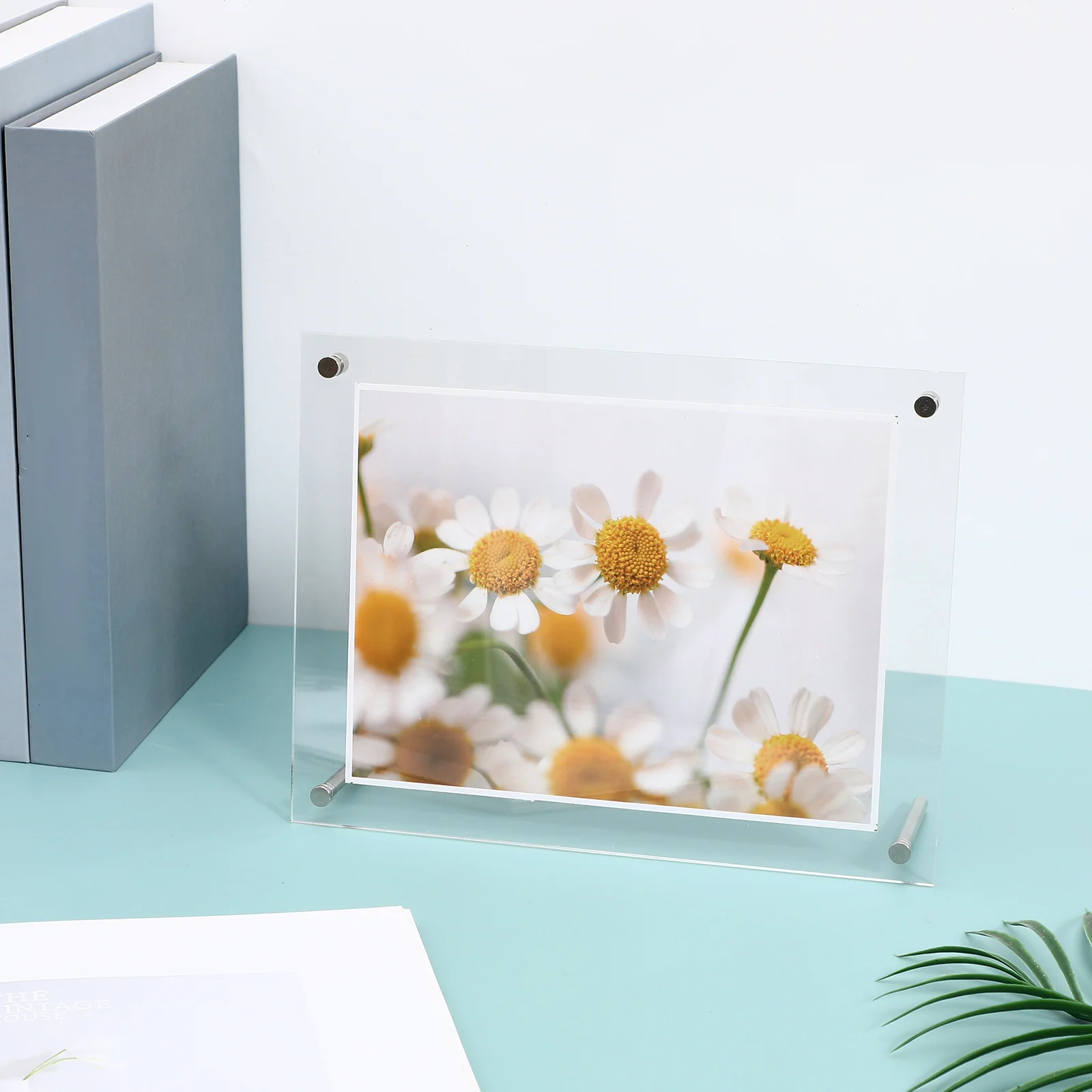 Photo Frame Acrylic Clear Hanging Chain Desk Wall Display Wedding School Picture Frames Acrylic Self Standing Photo Frames