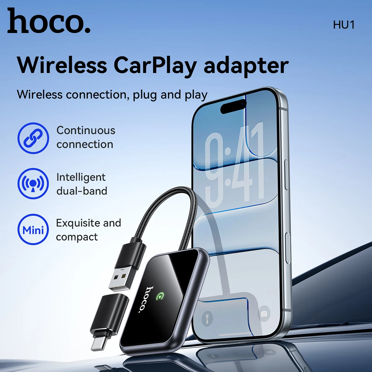 Hoco HU1 Car Wirele… - image