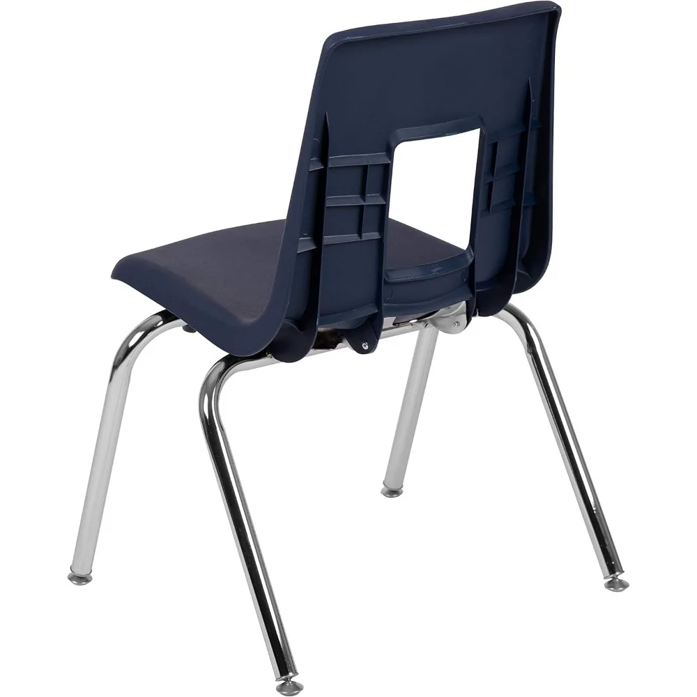 Chaise d'école empilable pour étudiants, chaises d'école, bleu marine, 16 po, paquet de 4