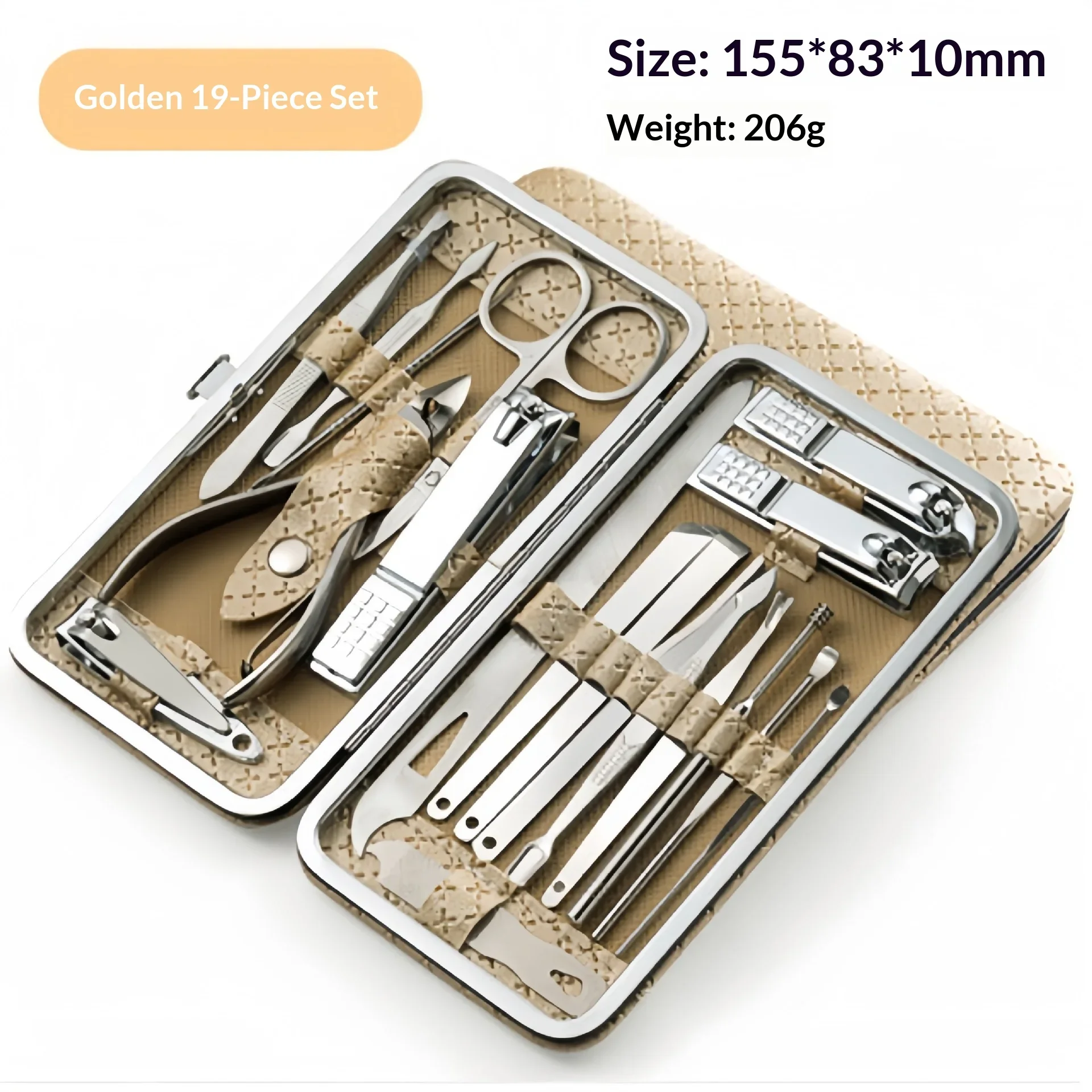 8/19/21pcs Stainless Steel Nail Tool Set Manicure Pedicure Kit Cuticle Clipper Scissors Tweezer Ear Cleaner Grooming Tools