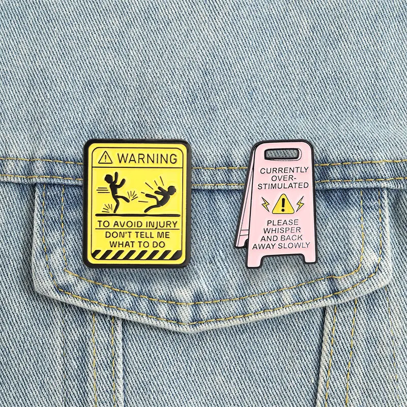 Sarkastische Warnschild-Anstecknadeln „Don't Tell Me What To Do“, Broschen, Anstecknadeln, lustiger, überstimulierender Schmuck, Geschenk für Freunde