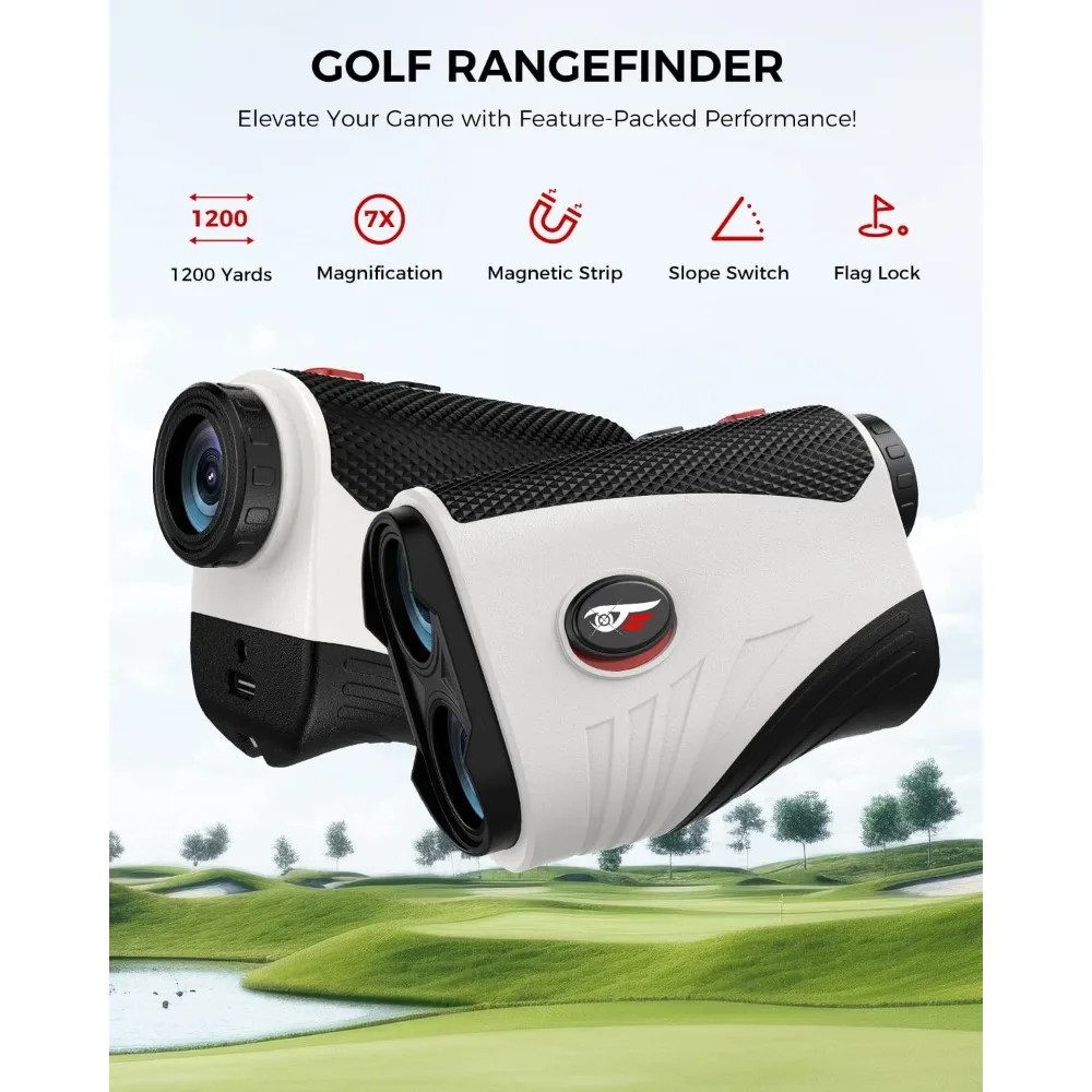 

Golf Rangefinder with Slope - 1200 Yards Laser Range Finder with Flag Pole Locking Vibration, 7X Magnification rangefinder