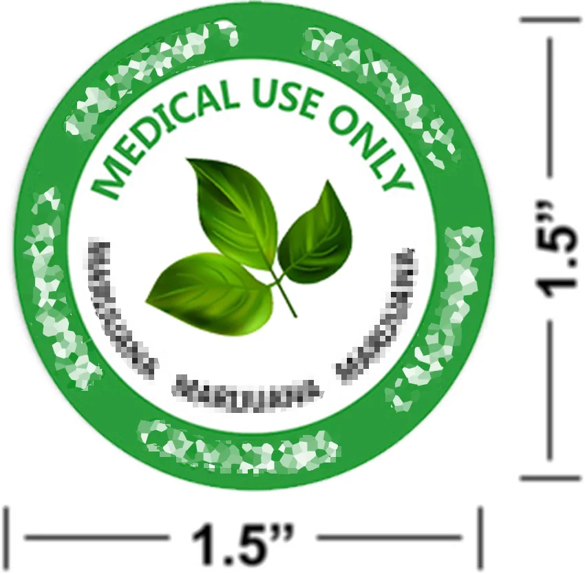 500 Rustic Style Warning Labels - Medical USE ONLY - 1.5 Inch Round Circles Adhesive Warning Stickers (Green)
