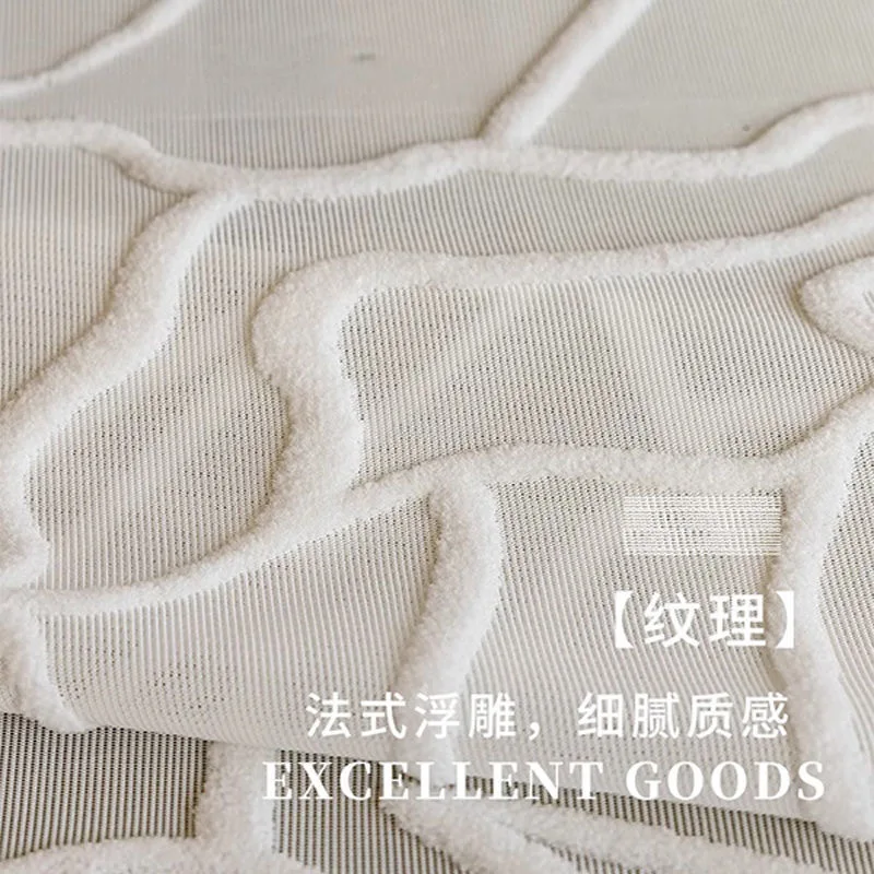 French-style Embossed Thick Tulle Curtain with Cashmere Embossing Curtains for Living Dining Room Bedroom Custom Size Luxury