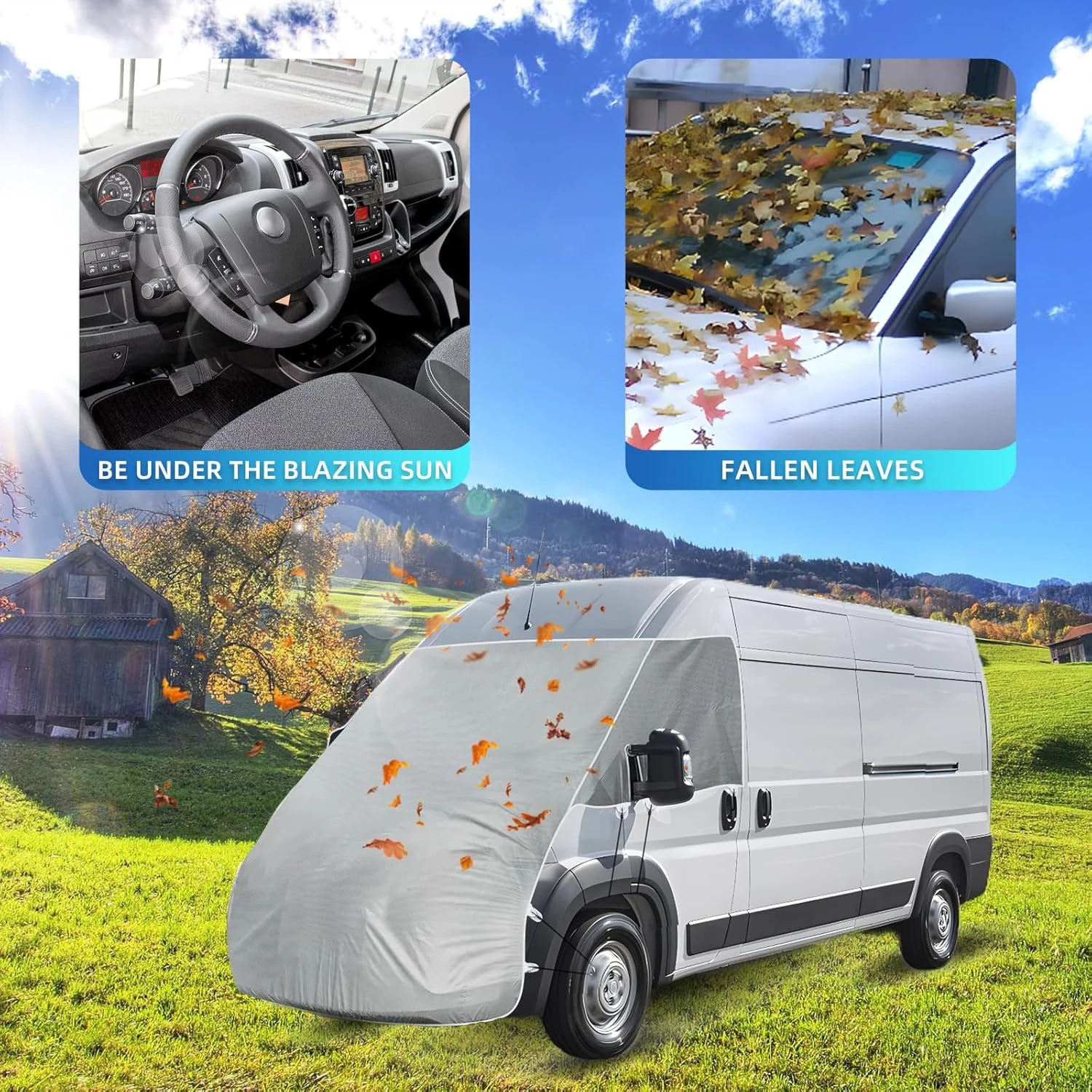 Car Protector Tailgate Sunshade RV Motorhome Bonnet Cover For Fiat Ducato Peugeot Boxer  Citroen Relay 2006+ X250 Ram Promaster