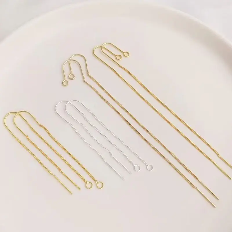 U-shaped Earring Needle Earring 14K18K Gold Handmade Earring Accessory DIY Chain Strip Earring E191