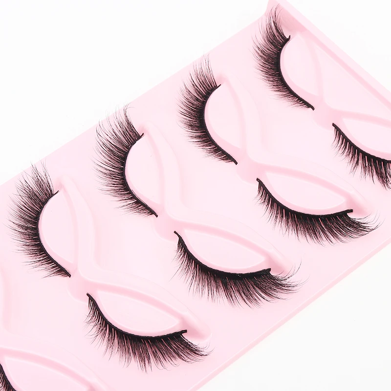 False Eyealshes Fox Cat Eye Lashes Winged False Eyelashe With Eyeliner Effect Natural Full Strip Lashes Makeup Eyelash Extension