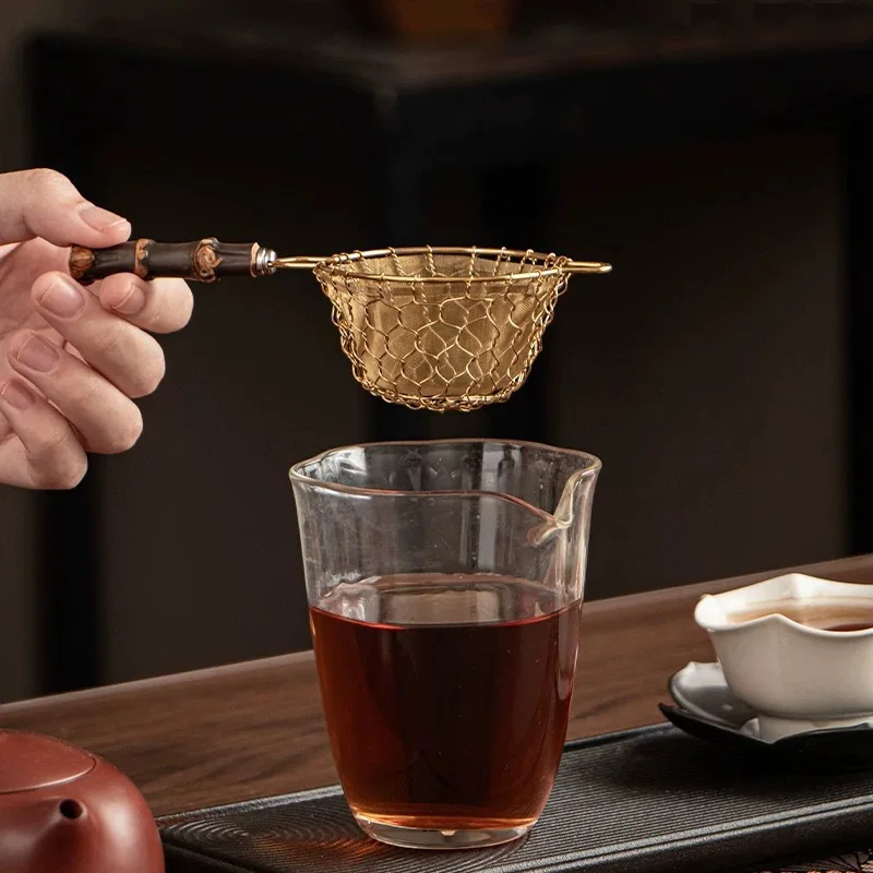 

LMM stainless steel leakage net Kung Fu tea set double layer tea filter tea ceremony accessories
