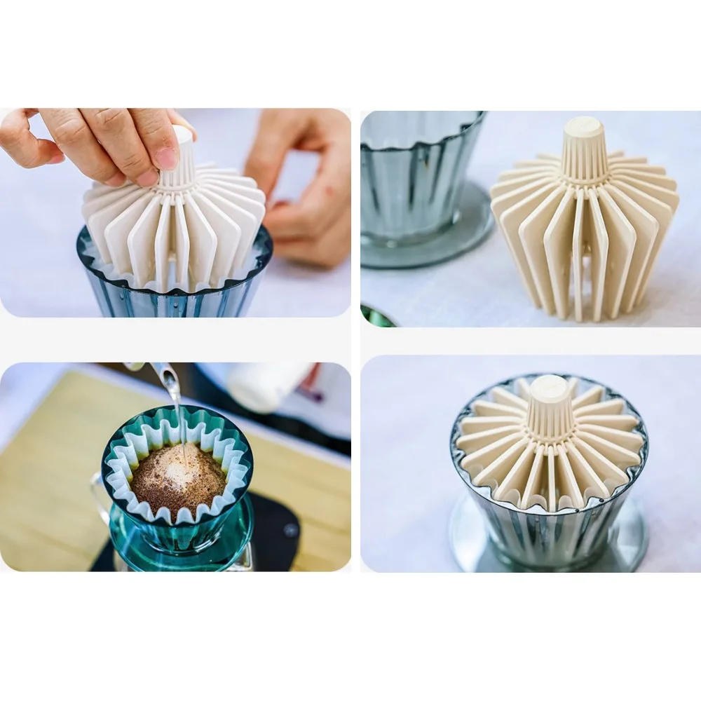 Adjustable Coffee Filter Press – Angle-Adjustable Tamper for V60 & Origami Dripper