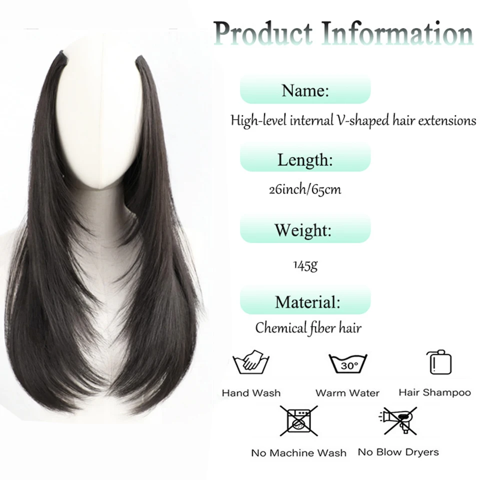 Synthetic Wig One-piece Straight Wig Layered Extension Wig Korean Fluffy Hair Piece Extension Wig For Women Christmas New Year
