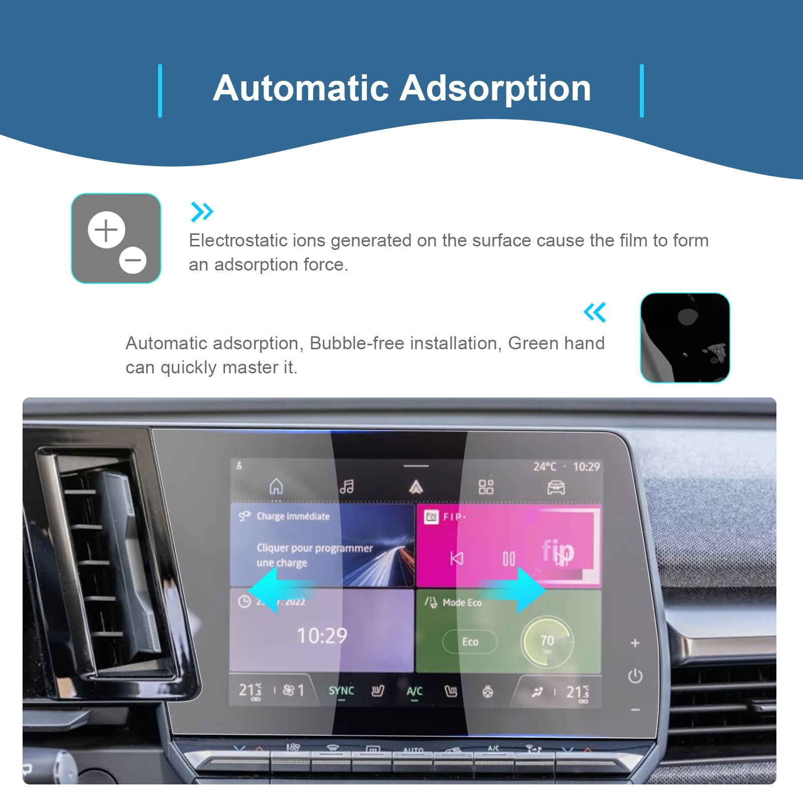 LFOTPP Nano-Displayschutzfolie für Renault Megane E-Tech/Austral, Auto-Navigationsinstrument-Display, Renault Megane Zubehör – Detail 15