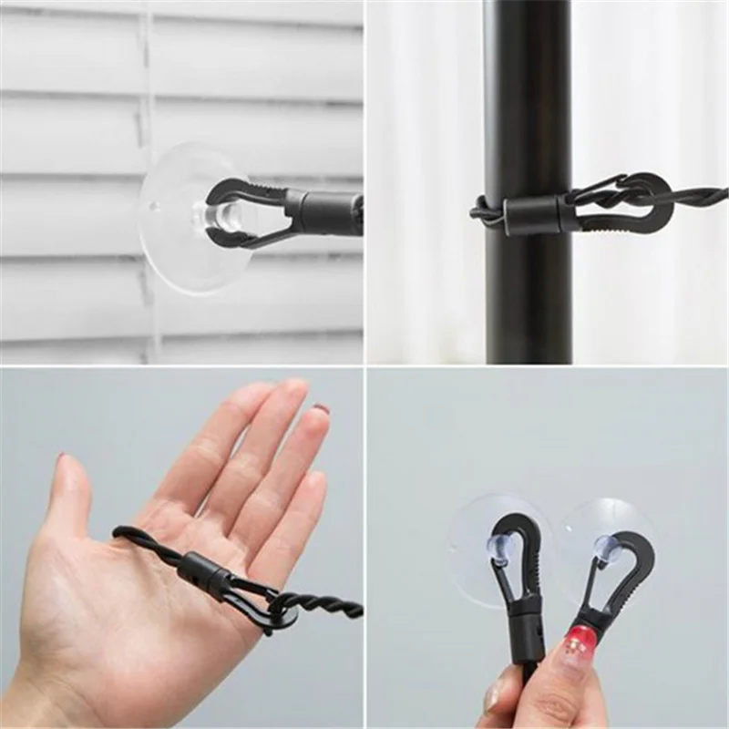 2.5M Travel Non-slip Clotheslines Outdoor Travel Camping Portable Drying Clothes Hanger Rack Line Suction Cup Elastic Rope