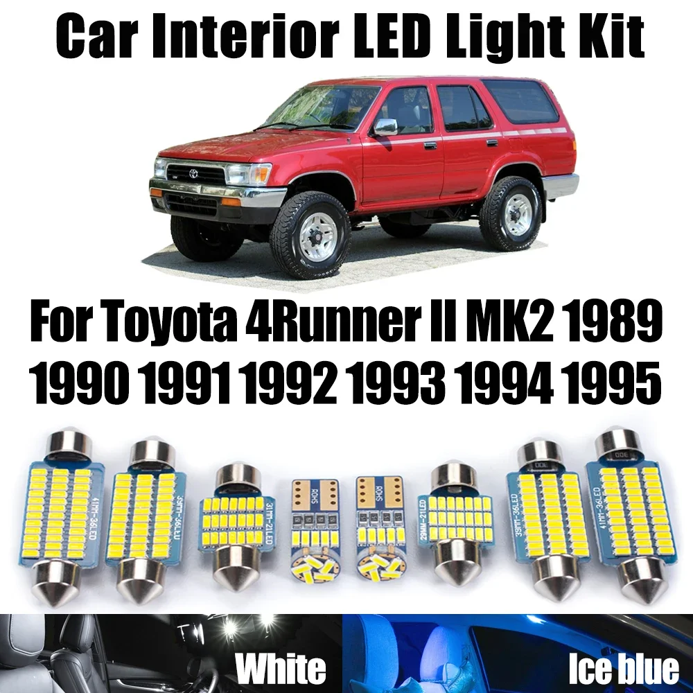 

9Pcs LED Interior Courtesy Map Trunk Reading Light Kit For Toyota 4Runner II MK2 1989- 1991 1992 1993 1994 1995 Car Accessories