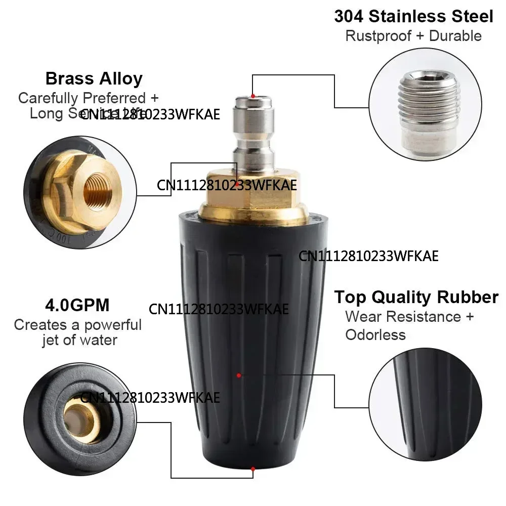 Pressure Washer Tips Turbo Nozzle Pressure Washer 4000 PSI with 1/4 Quick Connect for Cleaning Brick,Concrete,and Vinyl Surfaces