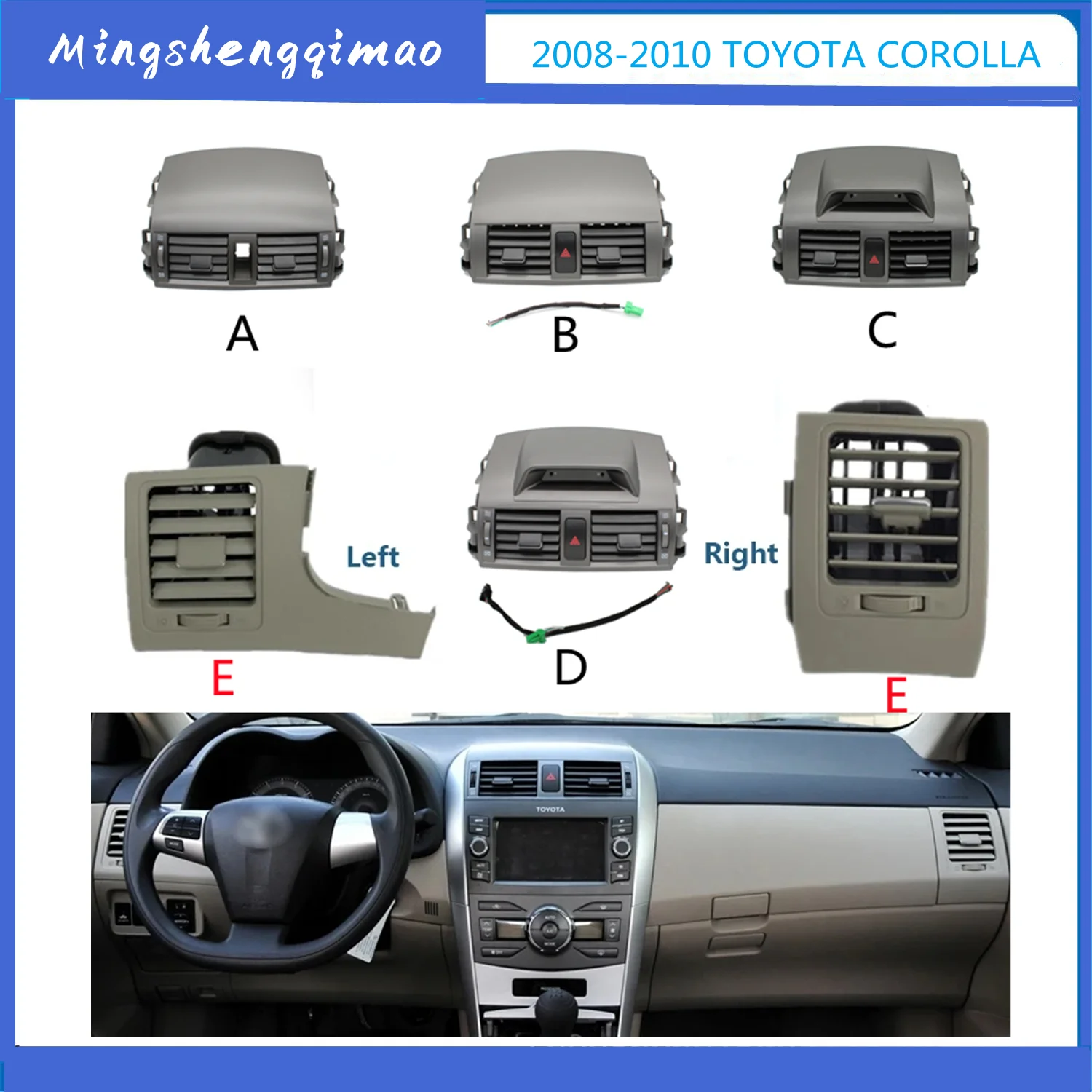 

Car A/C Air Conditioning Air Vent Outlet Panel Grille Cover For Toyota Corolla Altis E15 2007 2008 2009 2010 2011 2012 2013