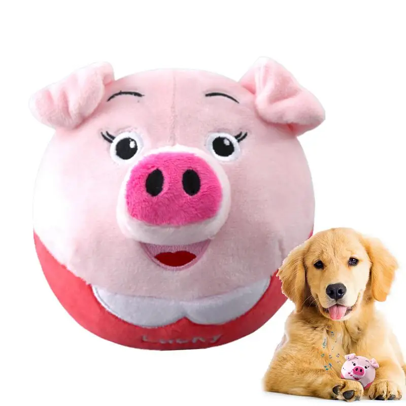 Active Moving Plush Toy Moving Pig Toys For Dogs Auto Bounce Squeaky Pet Toy Dog Toys Soft Plush Pet Toy Cute Fun Interactive