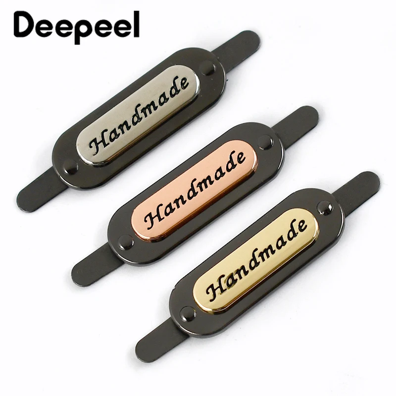 2/5/10Pcs Deepeel 12*35mm Metal Label Decoration Buckles Handmade Tag Bag Purse Handbag Clothing DIY Sewing Hardware Accessories