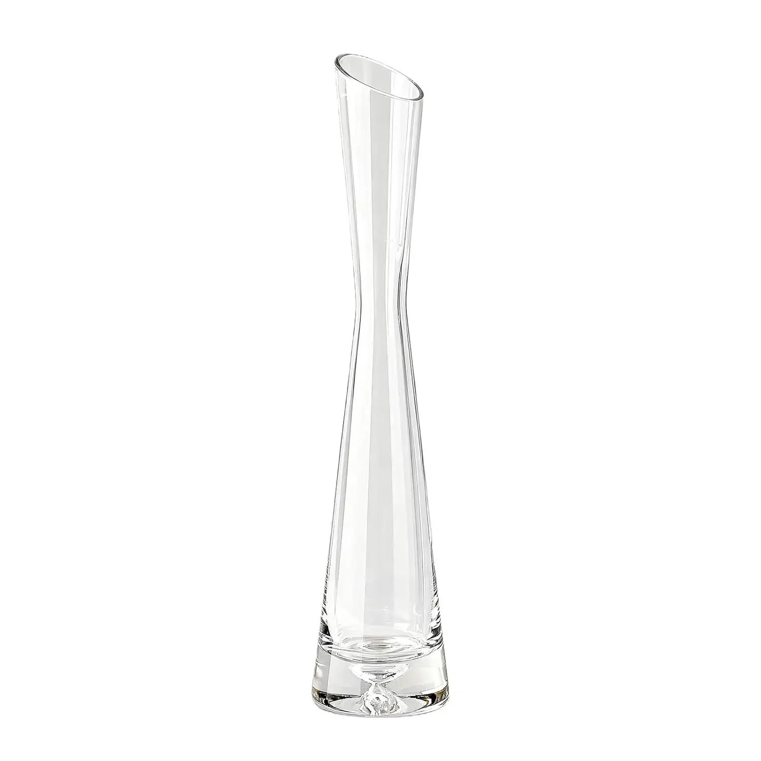 25cm Clear Glass Thin Narrow Neck Bud Vase Slim Single Stem Floral Centerpiece for Wedding Party Home Table Decor, Customized