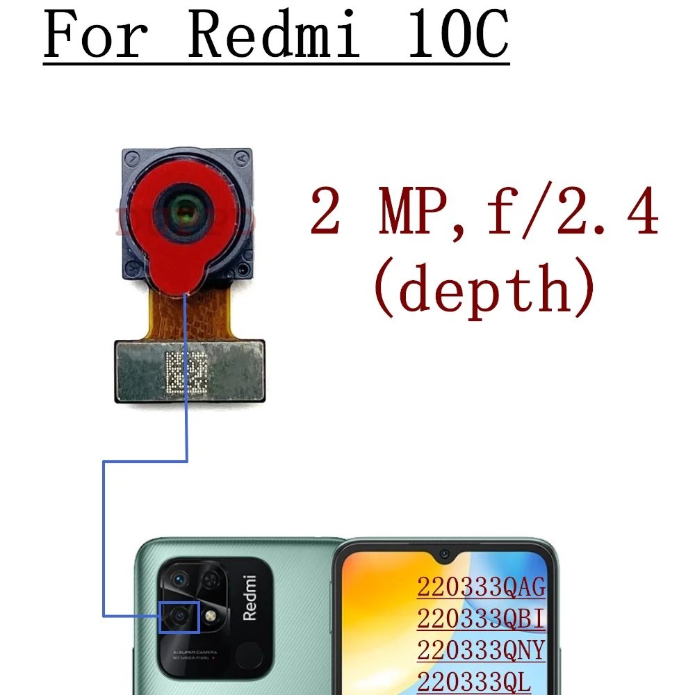 Front Rear Camera For Xiaomi Redmi 10C 220333QAG/QBI/QNY/QL Back Main View Frontal Selfie Camera Module Parts