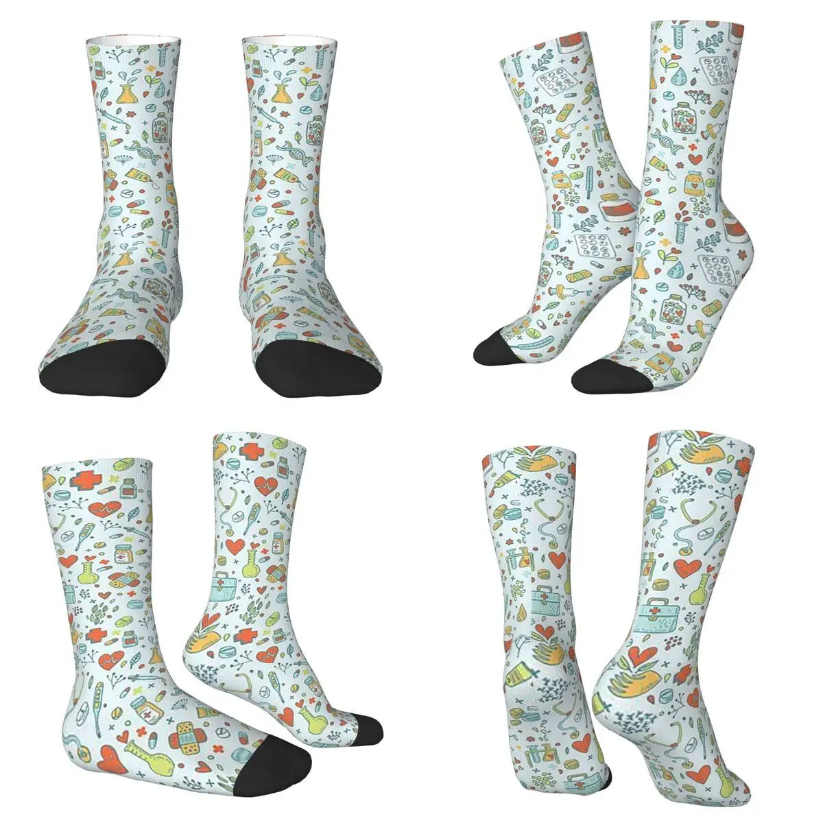 

Hospital Doctor Medical Nurse Cartoon Cute Socks Harajuku Stockings All Season Long Socks Accessories for Unisex Christmas Gifts