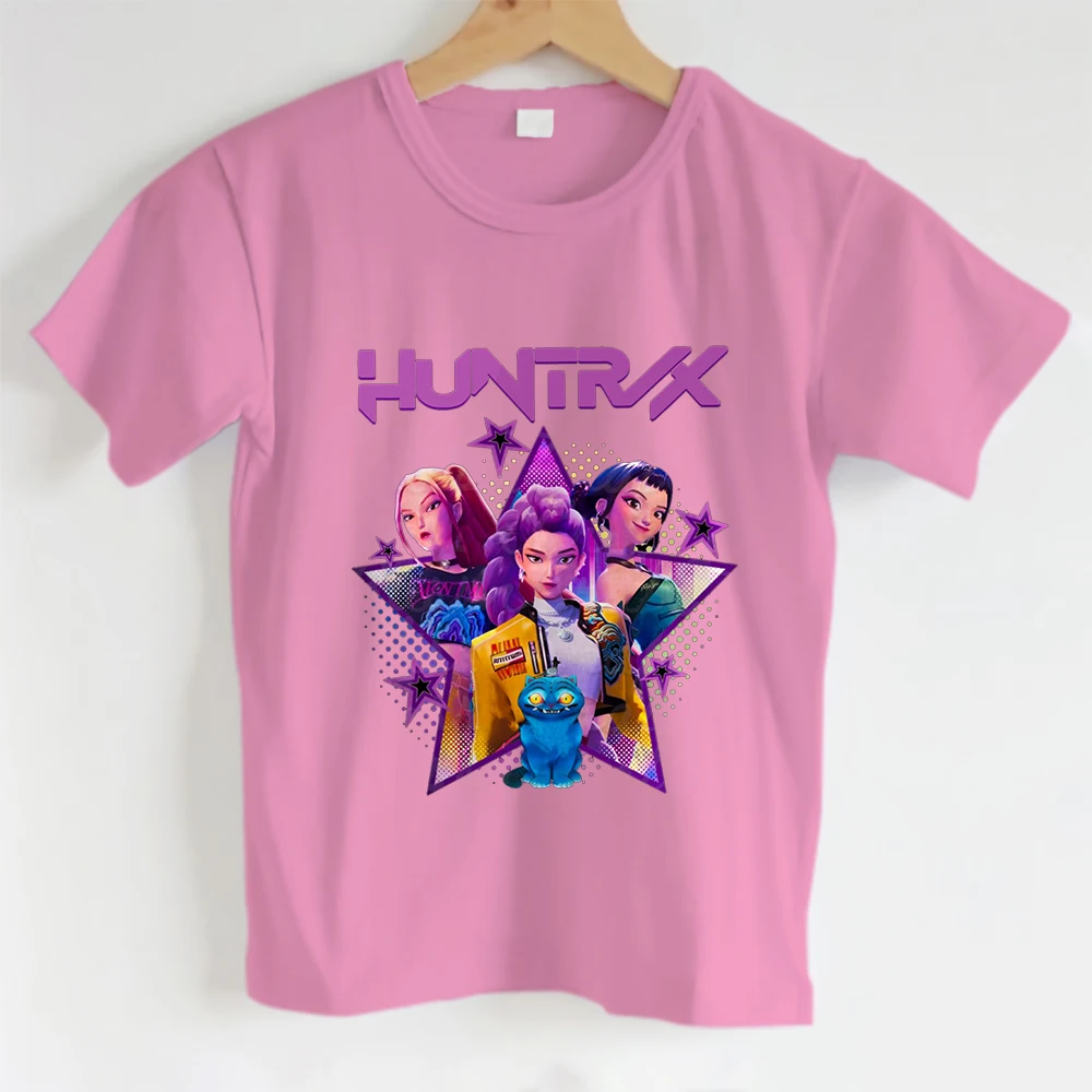 تي شيرت بناتي بنمط سلسلة الرسوم المتحركة KPOP Hunters، تي شيرت لطيف لمجموعة فتاة Huntrix #5