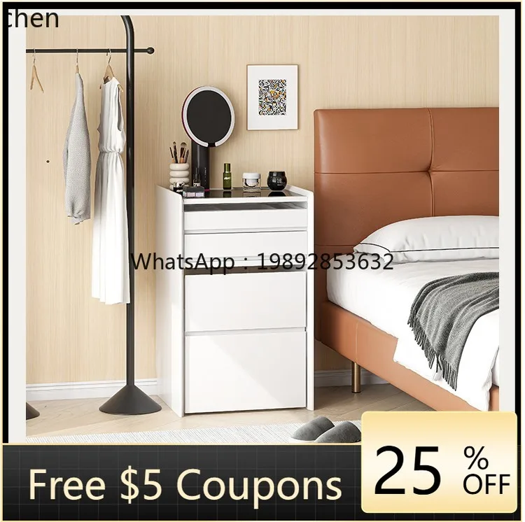 

BB Minimalist Solid Wood Bedside Table Integrated Dressing Table Bedroom Bedside Mini Storage Cabinet Makeup Table