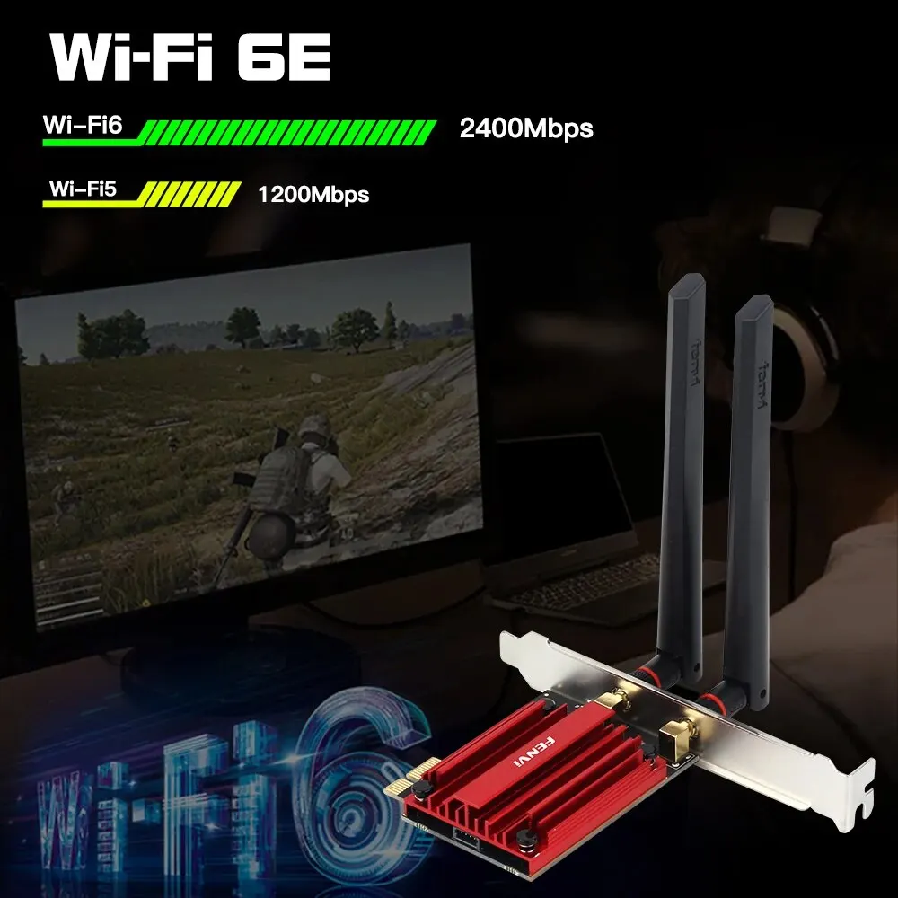 Kolekcja AliExpress WiFi 6E AX210 5374Mbps tri-band 2.4G/5G/6Ghz bezprzewodowy Adapter PCIE kompatybilny Bluetooth 5.3 karta WiFi sieciowy dla PC Win 10/11