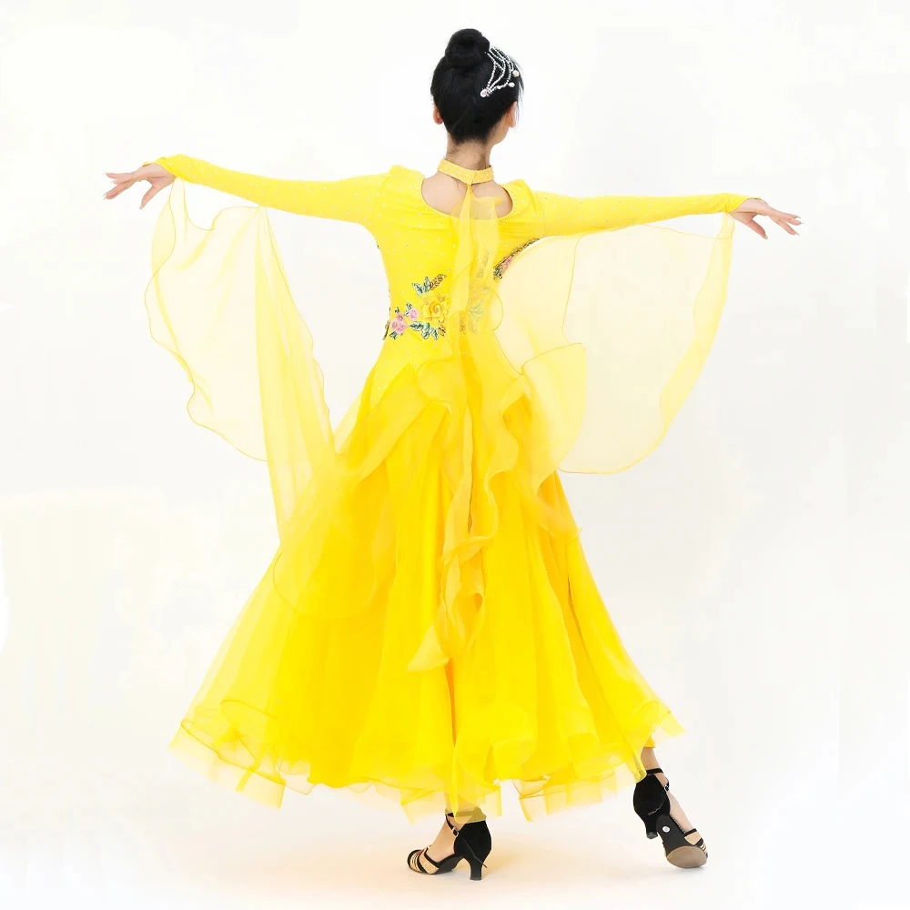 Modern Dance Dress Valsa Ballroom Costume Female Suit Carnival Girl Flamenco Sets Competition Waltz Womens Wedding Party Clothes
