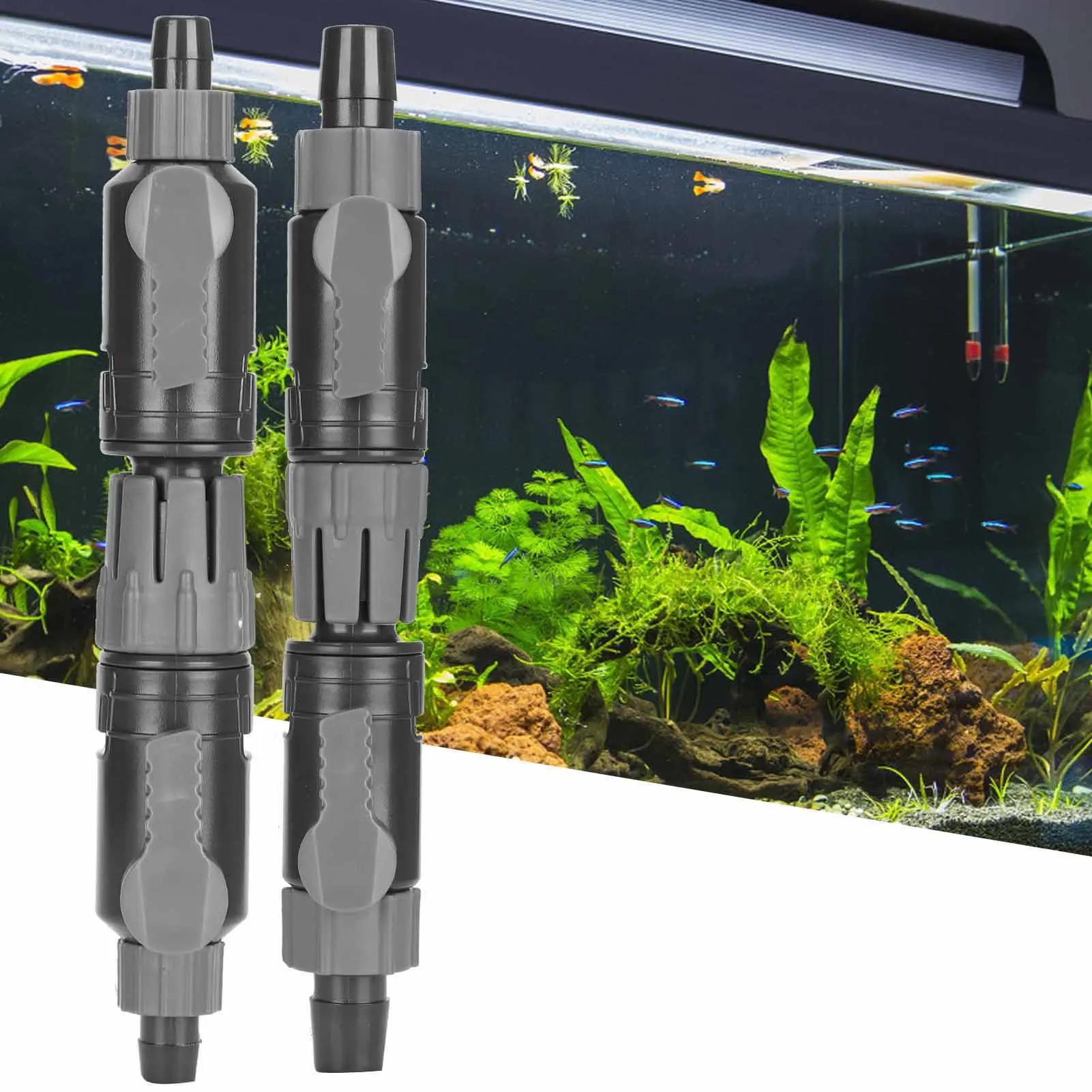 Aquarium Wasserregelventil Aquarium Wasserregelventil Fischschlauch Rohr Schnellspanner Doppelhahnanschluss