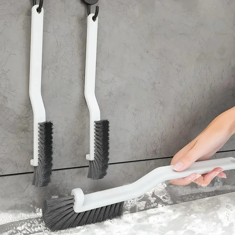 Harte Borsten Reinigungsbürste für Fugen, Abgewinkelter Spaltenreiniger, Mehrzweckbürste für Fliesen, Bad, Küche, Toilette