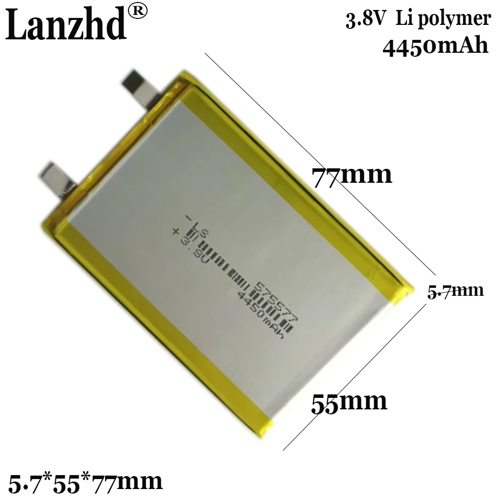 

575577 3.8V Li Polymer lithium battery 4450mAh high voltage 4.35V For laptop mobile power supply battery