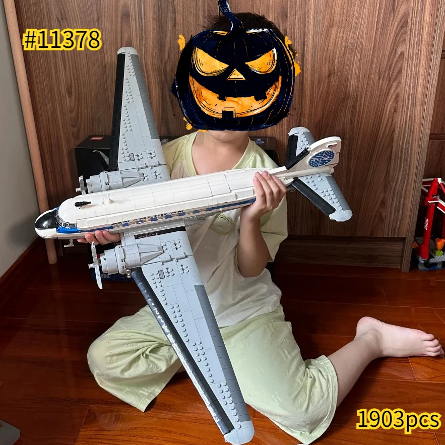 

2026 New 11378 Douglas DC-3 Airliner Building Block Kit American Aviation Airplane Model Blocks Brick Toys for Adults Gifts