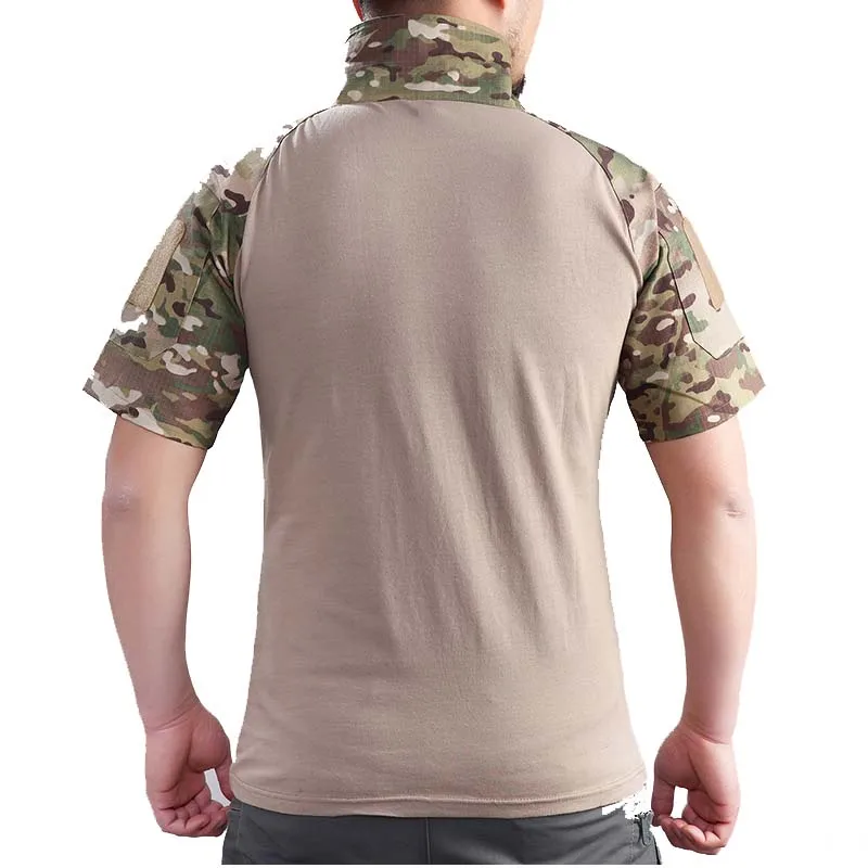 Men's Outdoor Tactical Military T-shirt Breathable US T Shirts Army Combat Shirts Camo Hunt Shirts for Men Camping Hiking Tees