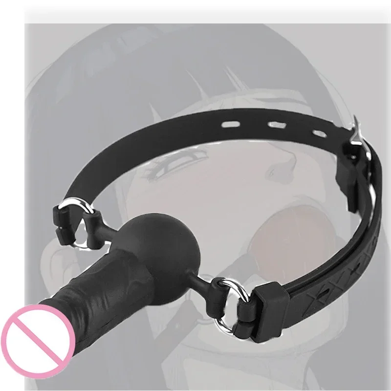 Pene Bocca Plug Dildo orale Bdsm Bondage Gag Giocattoli sessuali per uomini Donne Prodotto erotico Coppia castità ‬   Accessori per cinture Strumenti sexy