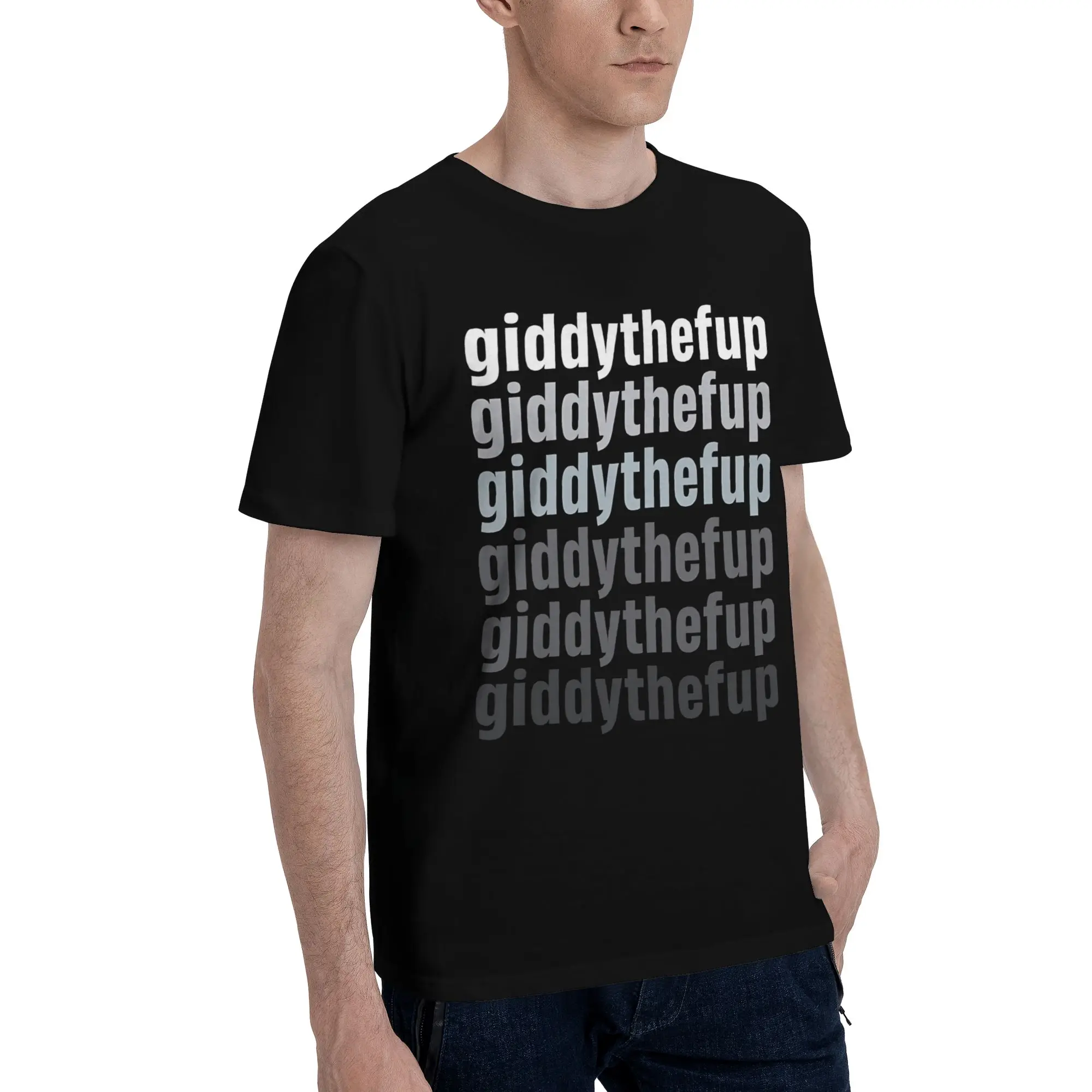 Jokes Giddythefup Sarcastic Saying   Men's T Shirt race horse giddy the f up Cool Tees Short Sleeve O Neck Idea Clothes T-Shirt
