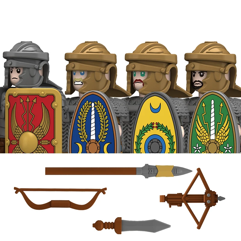 Middle Roman Legionary Building Block Royal Guard Infantry Army Soldier Figures Military Archer Crossbowman Adjutant Bricks Toys