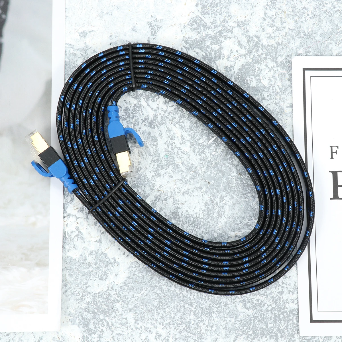 

High Speed Cat7 Ethernet Cable 3 Meters Double Shielded With Fiber Mesh For Computer Server And Network Components