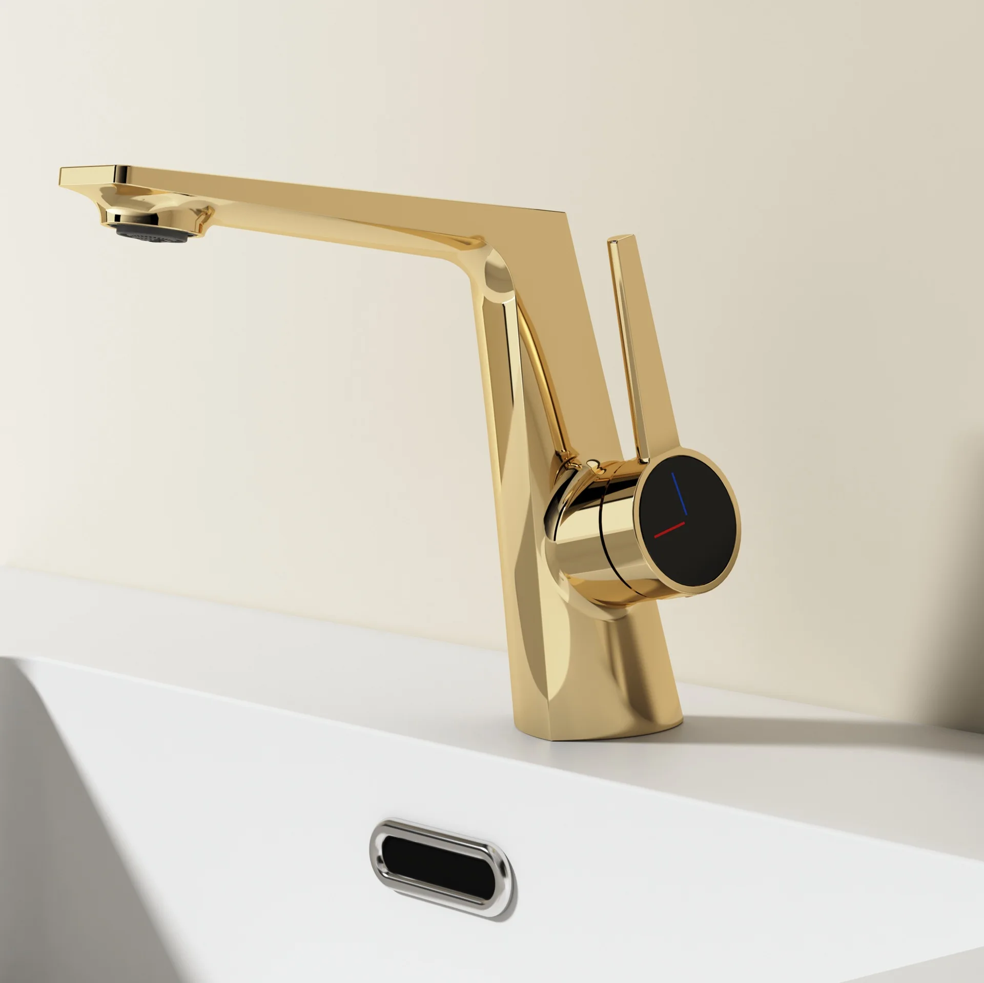 

Copper household hot and cold faucets, bathroom gold faucets