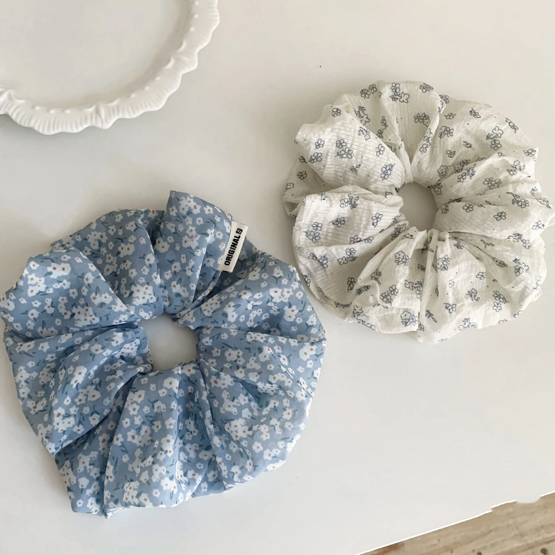 1/2 قطعة Scrunchie الأزهار نمط داينتي زهرة حساسة يطبع الكمال اليومية عادية لطيف تصفيف الشعر الساحرة إكسسوارات الشعر #2