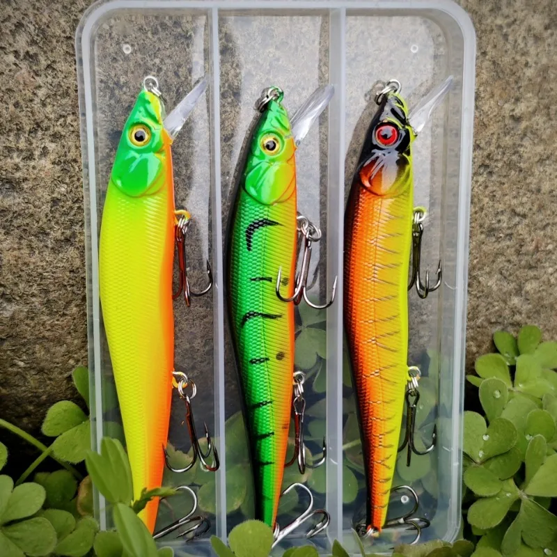 

3pcs 12cm/13.5g swim Fishing Lure Minnow Crankbait Wobblers 3D Eyes Perch Artificial Bait Pike Carp Bait Swim Bait Fishing Pesca