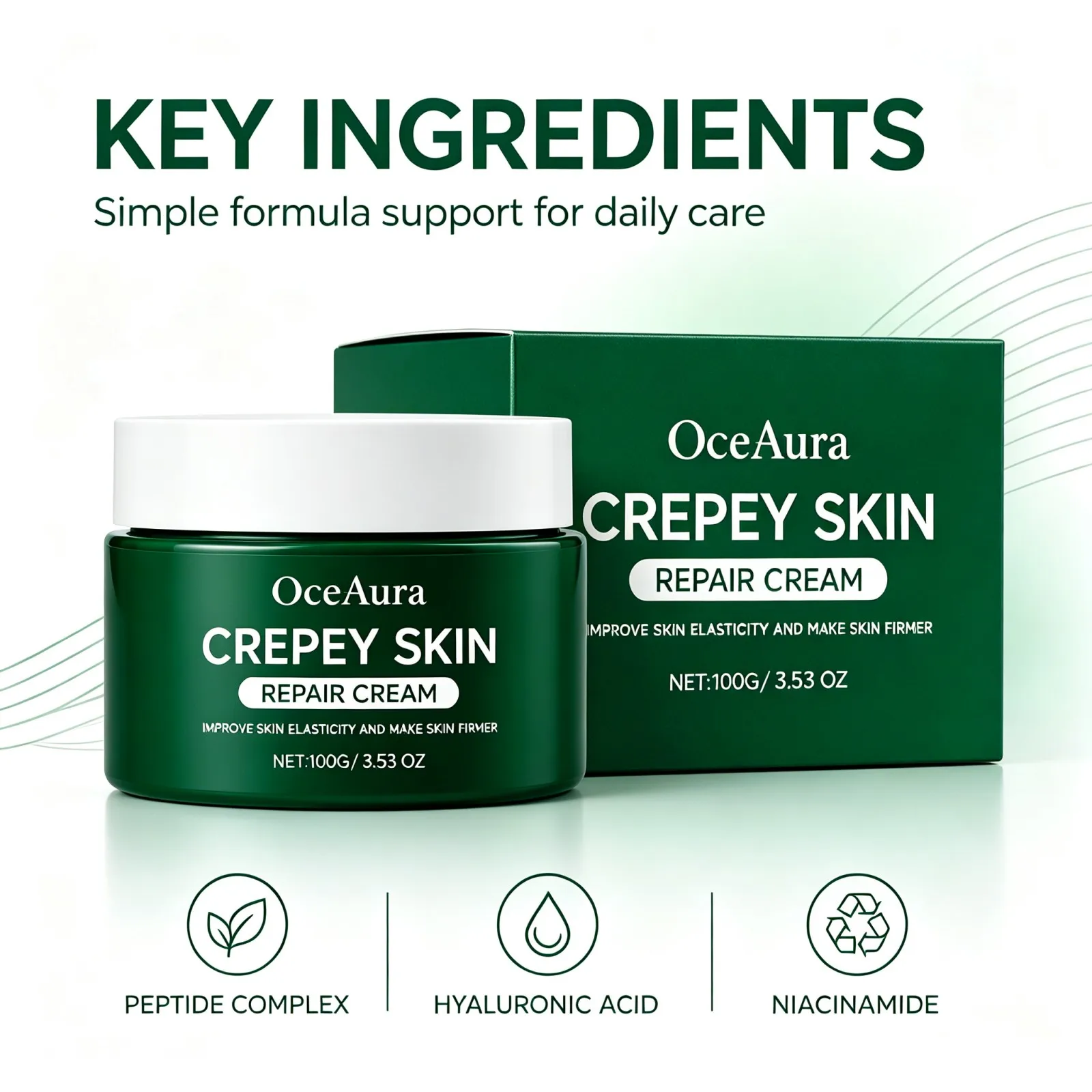 OceAura Firming Nourishing Body Cream 100g Smooth Look Moisturizing Skin Care Whole Body Hydration Elasticity Support Daily Use