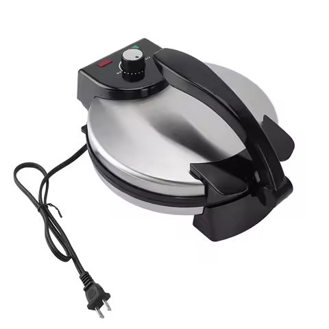 Roti Maker Machine 10in Simple Easy Cleaning Knob Temperature Control 110V US Plug Electric Crepe Maker for Kitchen Tortilla