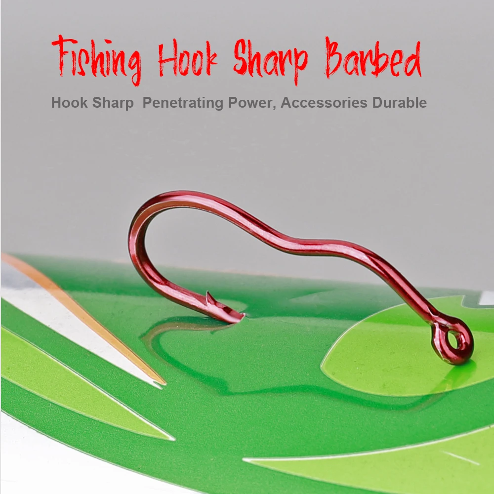 FTK 12/24 قطعة خطافات صيد من الفولاذ عالي الكربون مع حلقة 5-14 #   خطاف صيد شائك حاد أوتوماتيكي لملحقات صيد سمك الشبوط