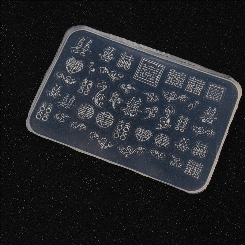 中国風レトロトーテム風文字ラッキーシック3Dレリーフシリコンネイルアクセサリー彫刻型マニキュアDIY UVジェルドリップ型