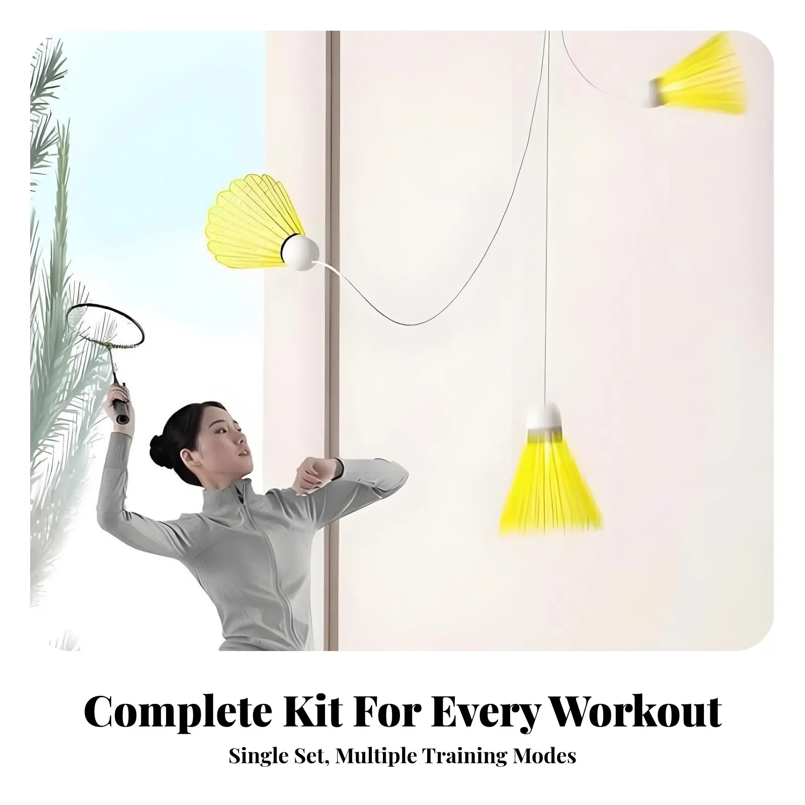 

Return Badminton Practice Device Portable Indoor Badminton Training Aid Hanging Shuttlecock Instructor Easy Installation