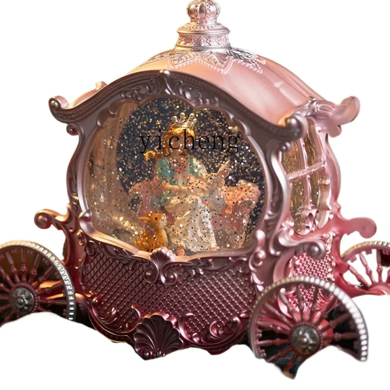 XL Christmas Dream Crystal Ball Snow Music Box Carriage Decoration Music Box Girl