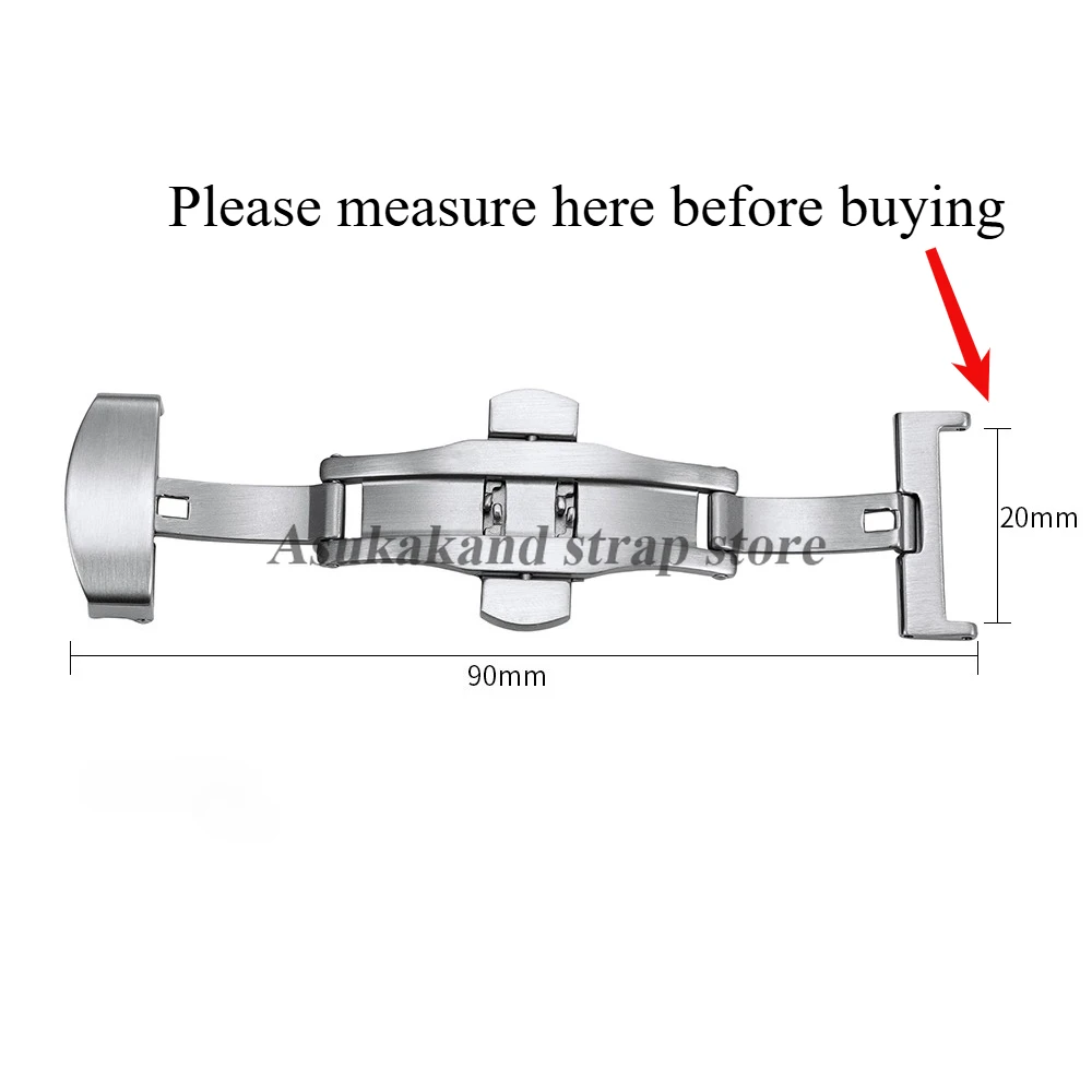 12mm 14mm 16mm 20mm 22mm fivela borboleta automática de aço inoxidável fecho fosco couro pulseira de silicone acessórios de botão