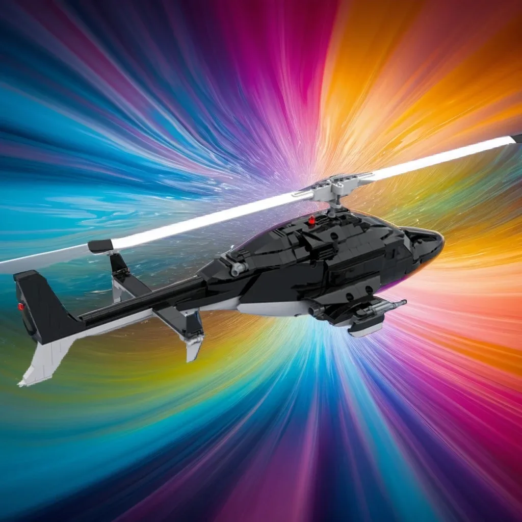 

1042PCS MOC City Champions Super Car Mocturnal Airwolf Bell 222 Model Technology DIY Creative Assembly Bricks Display Gift Home