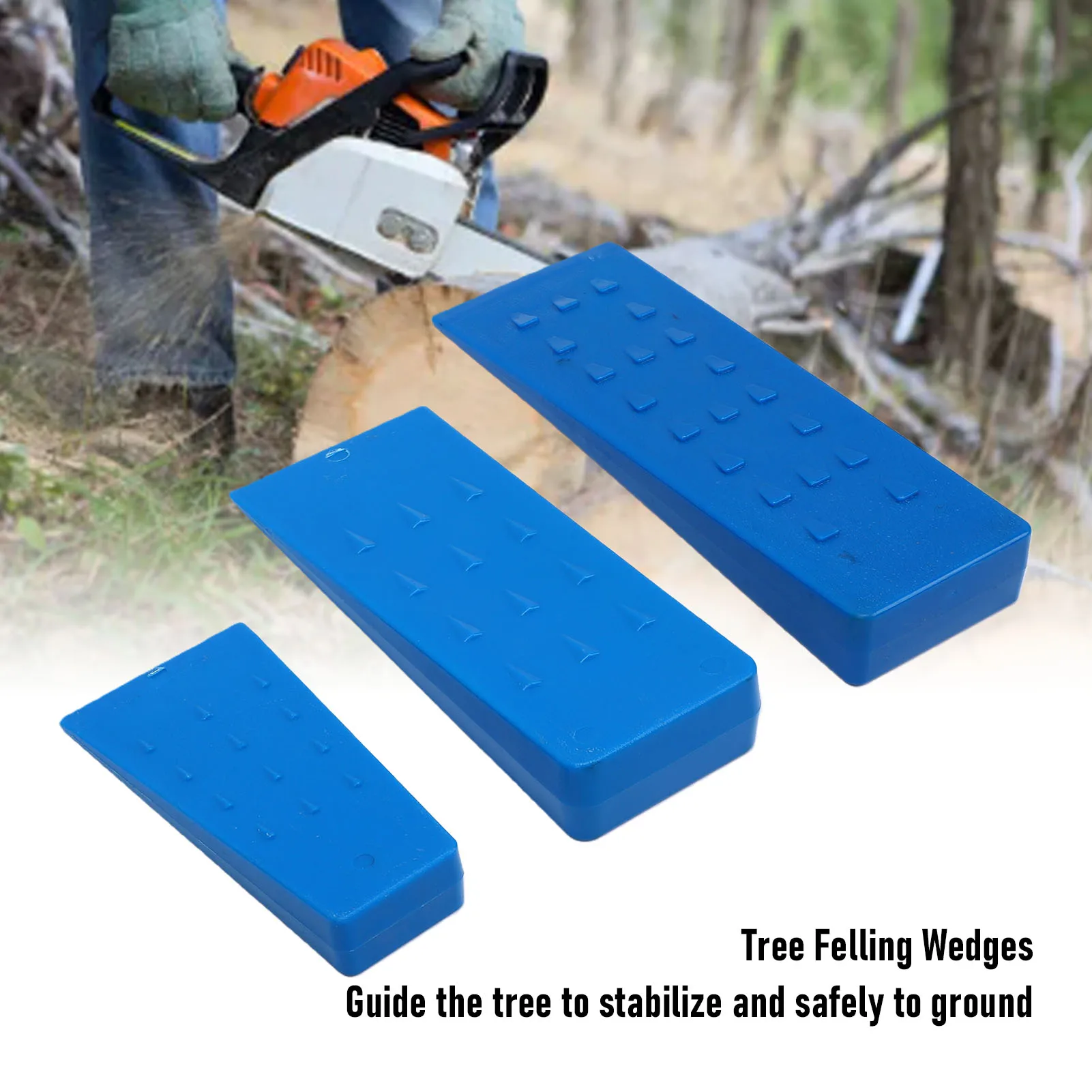 Tree Felling Wedges ABS Plastic Chainsaw Logging Wedges for Safe and Stable Wood Cutting Splitting 5.5 8 10 Inch Blue